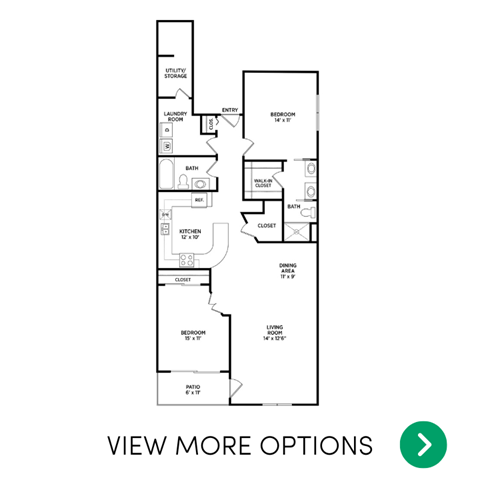 2 bedroom apartment floor plans in East Lansing, MI near Michigan State University | The Linden